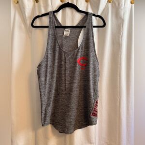 PINK Victoria's Secret Gray Tank Top with Cincinnati Reds Logo